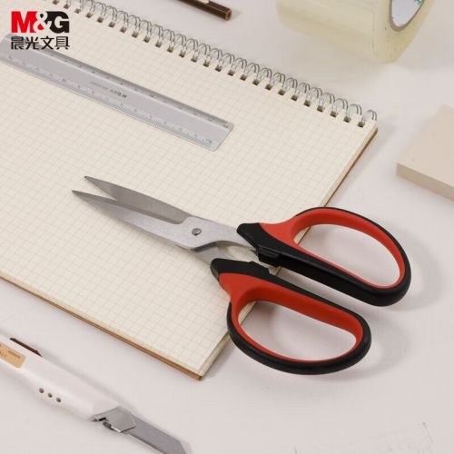 晨光文具190mm家用強(qiáng)力剪刀 廚房生活手工剪紙刀 軟膠手柄舒適 辦公剪子 紅色單把裝ASSN2245C