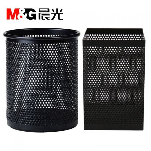 晨光（M&G） 金屬筆筒鐵絲網(wǎng)圓形方形黑色金屬結(jié)實(shí)耐用網(wǎng)狀筆筒多功能筆筒筆架桌面辦公收納盒 98405組合筆筒/1個