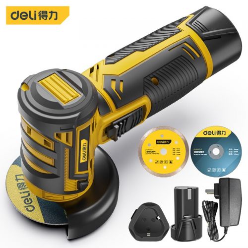 得力（deli）鋰電角磨機充電式電動角磨機切割機打磨機磨光機拋光機無線手磨機12V角磨機大功率 12V有刷鋰電款 DL685076